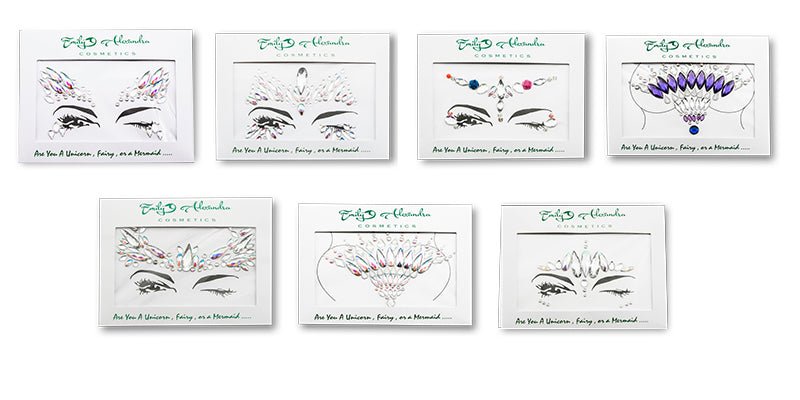Diamond Encrusted High Quality Stick-On Face & Body Jewels - emilyalexandracosmetics