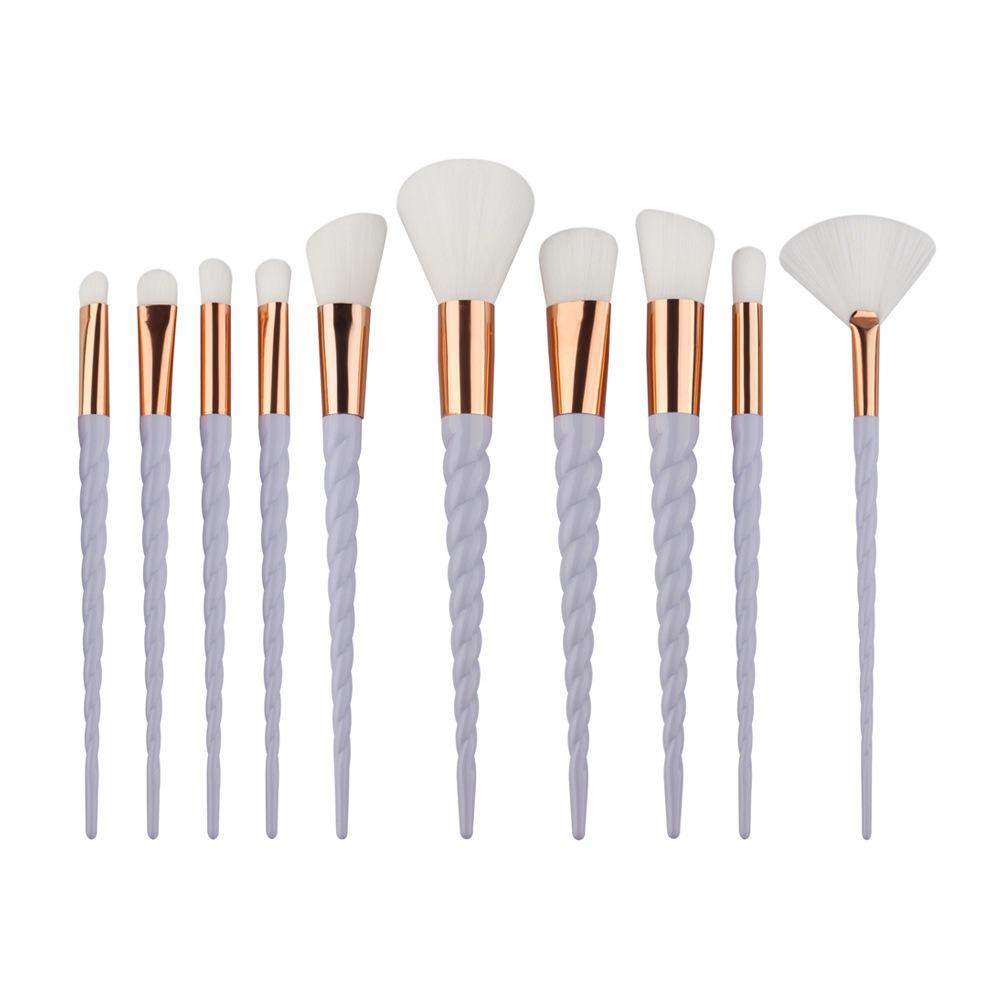 White Unicorn With Pink Case Makeup Brush Set - emilyalexandracosmetics